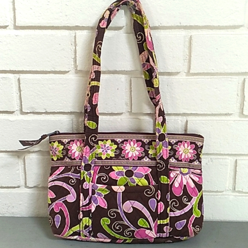 Vera Bradley Brown, Pink, Green, Purple Shoulder Bag.